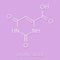 Orotic acid molecule. Skeletal formula.