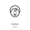 orphan icon vector from charity collection. Thin line orphan outline icon vector illustration. Linear symbol for use on web and