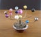 Orrery steampunk art small sculpture for dolls house.