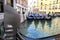 Orseolo basin Bacino Orseolo in Venice. Gondolas close up. Gondola parking. Venice. Italy