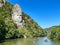 Orsova, Romania, August 20th, 2021: the view of Decebal face in the rocks