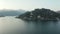 Orta lake aerial view - Italian island - San Giulio Island - 4k