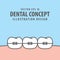 Orthodontic teeth illustration vector on blue background. Denta
