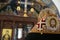 Orthodox bishop is praying in front of altar