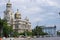 Orthodox cathedral with multiple gilded domes