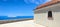 Orthodox chapel overlooking the Islands in the Mediterranean sea