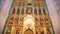 Orthodox church altar and iconostasis lit