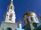 Orthodox church in southern Russia. Typical views are characteristic domes and crosses.