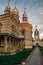 Orthodox church at sunset and path to it.