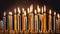 Orthodox Church Wax Candles: Illuminating Divine Service on Black Generated image