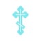 Orthodox cross icon, flat style