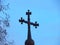 Orthodox cross isolated in blue sky