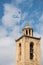 Orthodox Greek Christian church belfry with Greek flag
