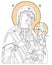 Orthodox icon of Holy Mother, God Mother of God Queen of Heaven with Divine Son Jesus Christ Child. Virgin Mary