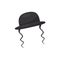 Orthodox jewish hat with sidelocks, vector Illustration on a white background