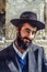 Orthodox jewish man prays at the Western Wall