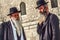 Orthodox jewish man prays at the Western Wall