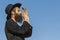 Orthodox Jewish man with a Shofar at Rosh Hashana