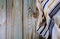 Orthodox Jewish prays shawl tallit and shofar jewish religious symbol