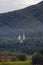 Orthodox monastery in a forest valley. Natural landscape. Transcarpathia Ukraine