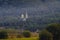 Orthodox monastery in a forest valley. Natural landscape. Transcarpathia Ukraine