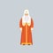 Orthodox Patriarch in red soutane, representative of religious confession vector Illustration