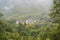 Orthodox Piva Monastery in rainy day, Montenegro.