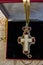 Orthodox priest cross of mammoth ivory handcrafted.
