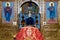 Orthodox priest prays at the altar