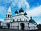 Orthodox Russian Church with black domes in Yaroslavl