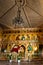 Orthodox water source Gremyachy and wooden church. Altar of the