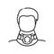 Orthopedic cervical neck collar line color icon.Traumatic head and neck injuries treatment