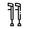 Orthopedic Crutch Medical Equipment Vector Icon