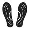 Orthopedic insoles black glyph icon. Orthotic arch support. Isolated vector element. Pictogram for web page, mobile app, promo