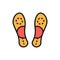 Orthopedic insoles, flat foot flat color line icon.