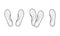 Orthopedic insoles, linear icons set