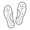 Orthopedic insoles thin line icon, orthopedic and medical, flat foot correct sign, vector graphics, a linear pattern on