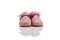 Orthopedic leather baby girl summer sandals isolated on white