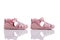 Orthopedic leather baby girl summer sandals isolated on white