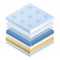 Orthopedic mattress icon, isometric style