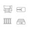 Orthopedic mattress linear icons set