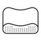 Orthopedic memory foam pillow black line icon. Isolated vector element