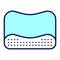 Orthopedic memory foam pillow color line icon. Isolated vector element.