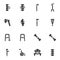 Orthopedic rehabilitation vector icons set