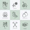 Orthopedic, trauma rehabilitation line icons.