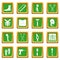 Orthopedics prosthetics icons set green