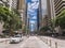 Ortigas, Metro Manila, Philippines - Street view of typical avenue in Ortigas CBD surrounded by highrise skyscrapers.