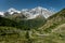 The Ortler Alps near Sulden on a sunny day in summer