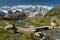 The Ortler Alps near Sulden on a sunny day in summer