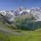 The Ortler Alps near Sulden on a sunny day in summer